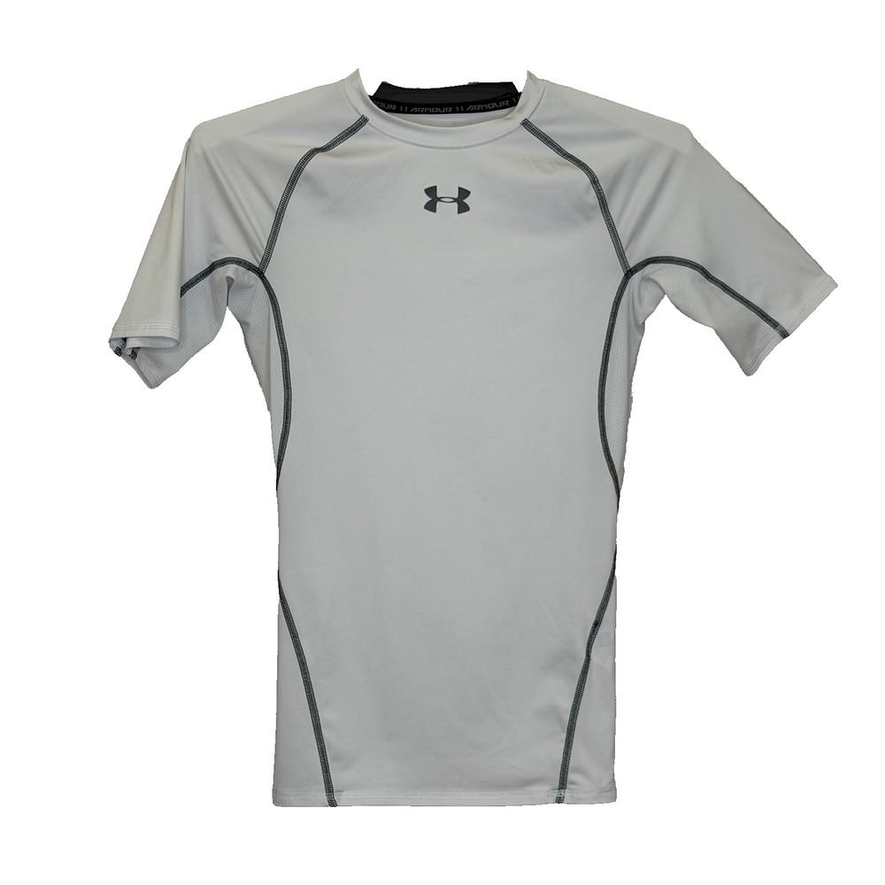 Under Armour Compression Heat Gear T-Shirt Mens Small White Short Sleeve Crew